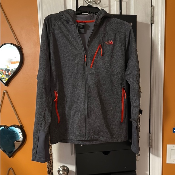 Men's Gray and Red The North Face Jacket - Picture 1 of 8